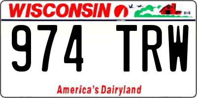 WI license plate 974TRW