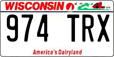 WI license plate 974TRX