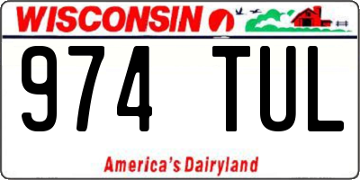 WI license plate 974TUL