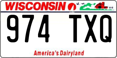 WI license plate 974TXQ