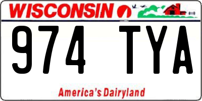 WI license plate 974TYA