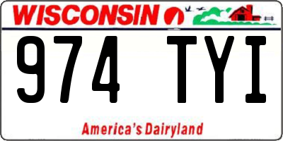 WI license plate 974TYI