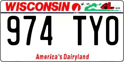 WI license plate 974TYO