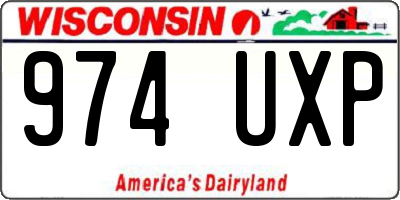 WI license plate 974UXP