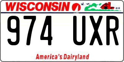 WI license plate 974UXR