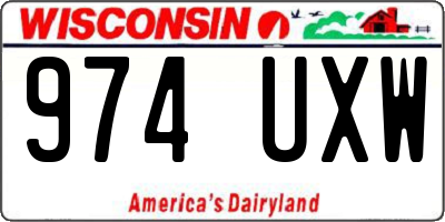 WI license plate 974UXW