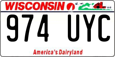WI license plate 974UYC