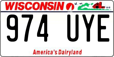 WI license plate 974UYE