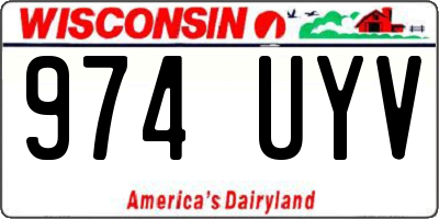 WI license plate 974UYV