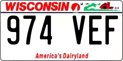 WI license plate 974VEF