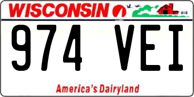 WI license plate 974VEI