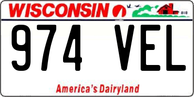 WI license plate 974VEL