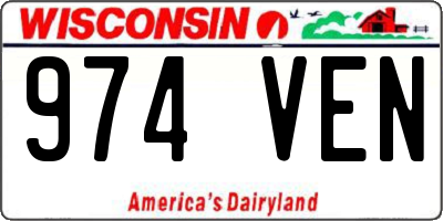 WI license plate 974VEN