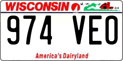 WI license plate 974VEO