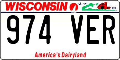 WI license plate 974VER