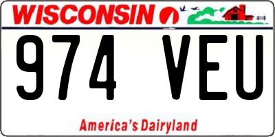 WI license plate 974VEU