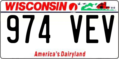 WI license plate 974VEV