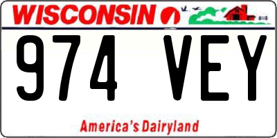 WI license plate 974VEY