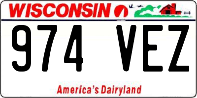 WI license plate 974VEZ