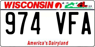 WI license plate 974VFA