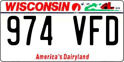 WI license plate 974VFD