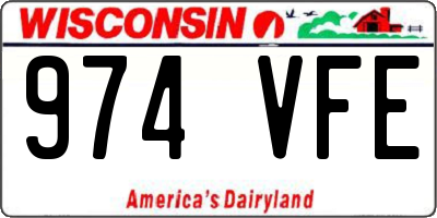WI license plate 974VFE