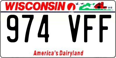 WI license plate 974VFF