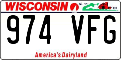WI license plate 974VFG