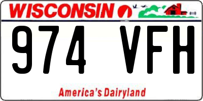 WI license plate 974VFH