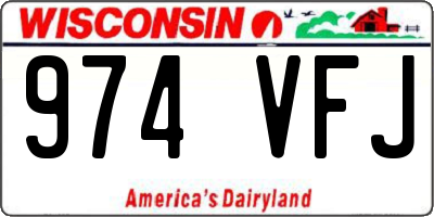 WI license plate 974VFJ