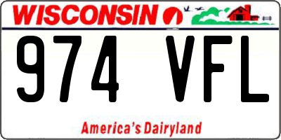 WI license plate 974VFL