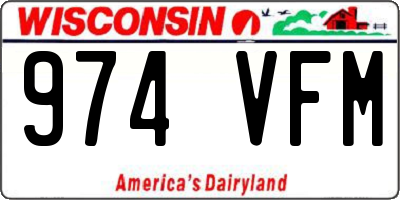 WI license plate 974VFM