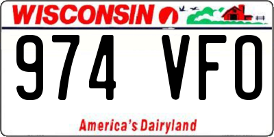 WI license plate 974VFO