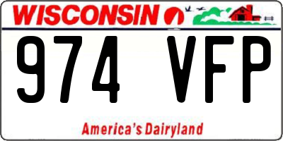 WI license plate 974VFP