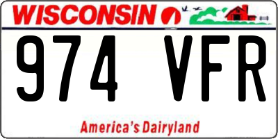 WI license plate 974VFR