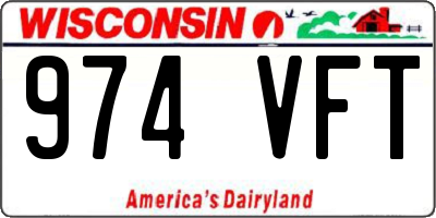 WI license plate 974VFT