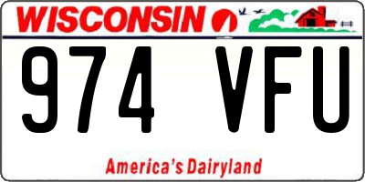 WI license plate 974VFU