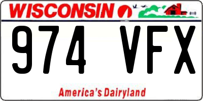 WI license plate 974VFX
