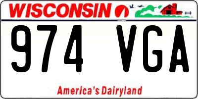 WI license plate 974VGA