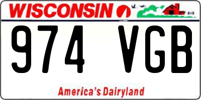 WI license plate 974VGB