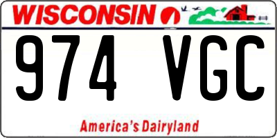 WI license plate 974VGC