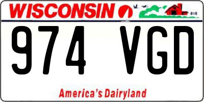 WI license plate 974VGD