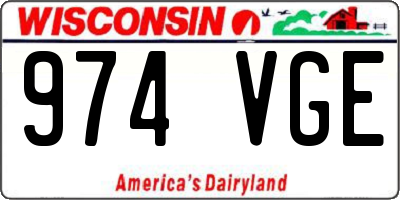 WI license plate 974VGE