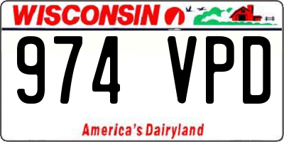 WI license plate 974VPD