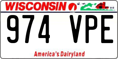 WI license plate 974VPE