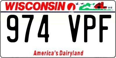 WI license plate 974VPF
