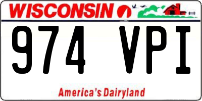 WI license plate 974VPI