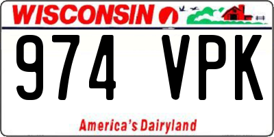 WI license plate 974VPK