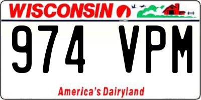 WI license plate 974VPM