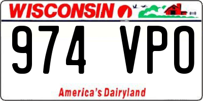 WI license plate 974VPO